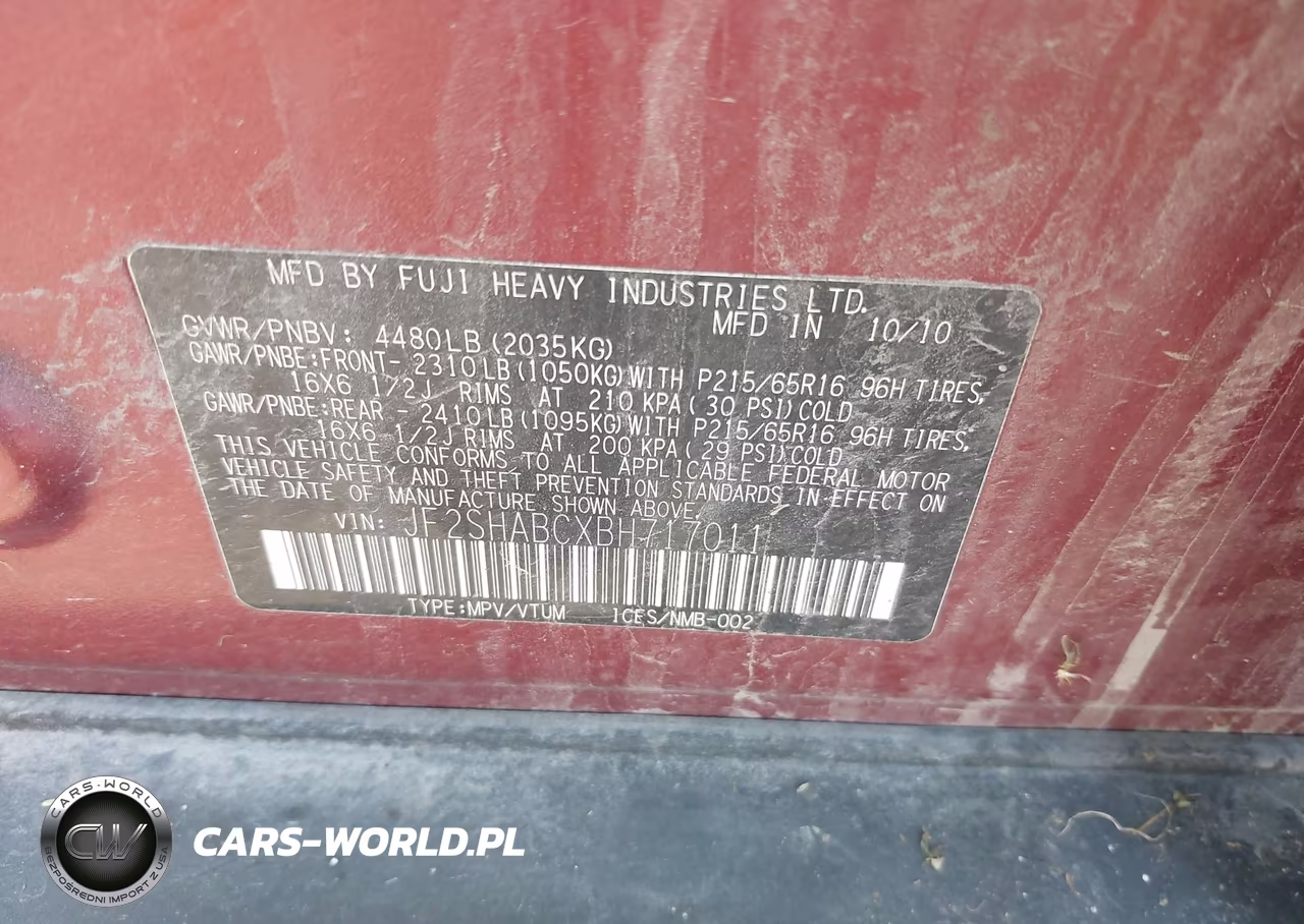 2011 Subaru Forester 2.5X VIN:JF2SHABCXBH717011 - 9