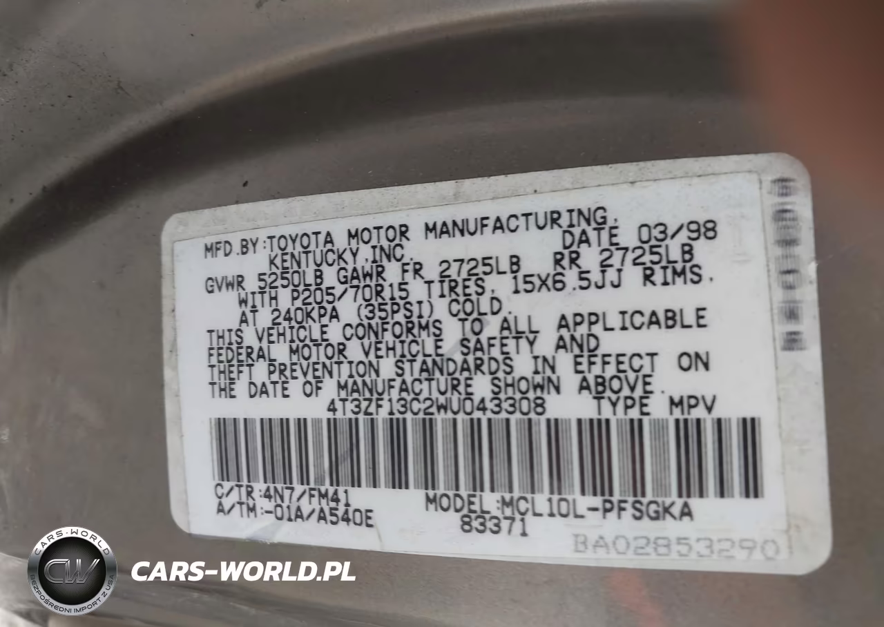 1998 Toyota Sienna Xle VIN:4T3ZF13C2WU043308 - 9