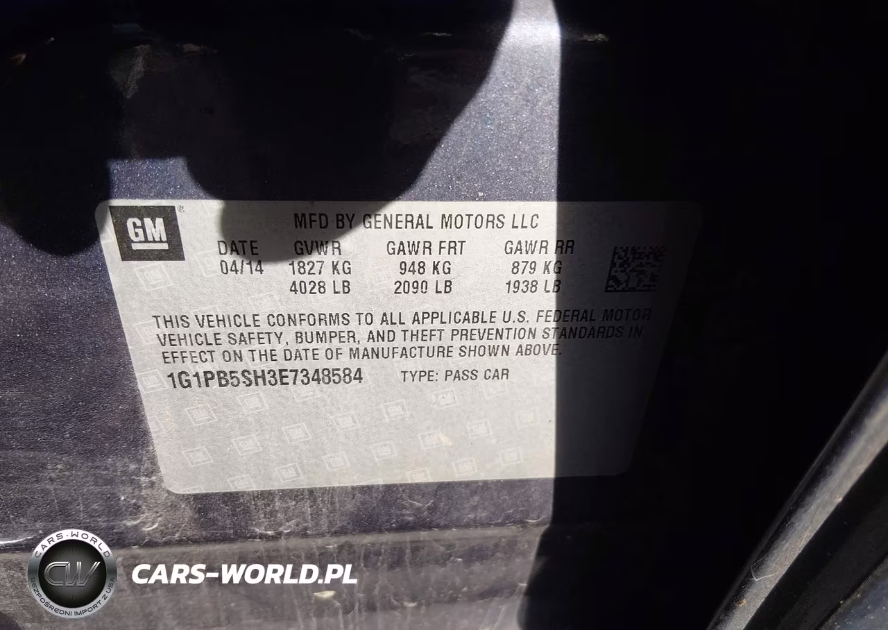 2014 Chevrolet Cruze Ls Manual VIN:1G1PB5SH3E7348584 - 9