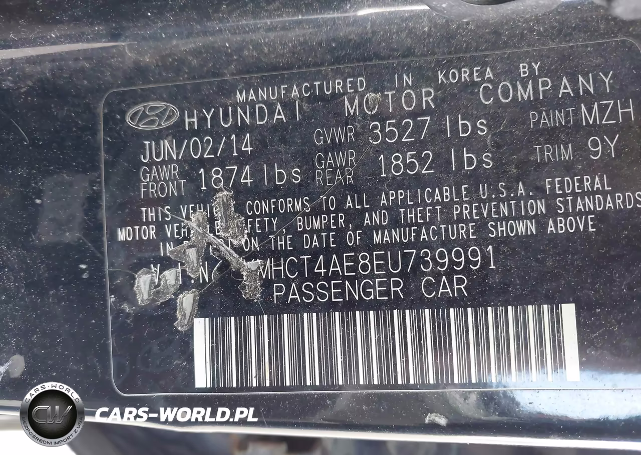 2014 Hyundai Accent Gls VIN:KMHCT4AE8EU739991 - 9