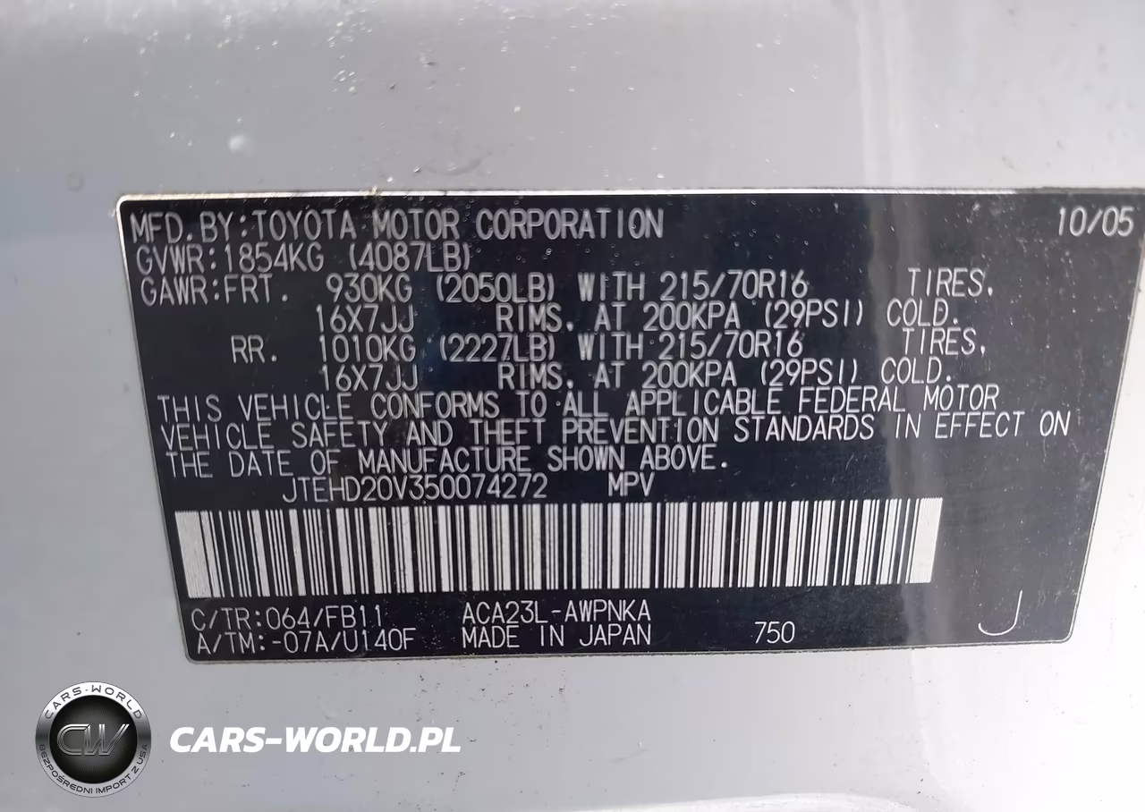 2005 Toyota Rav4 VIN:JTEHD20V350074272 - 9