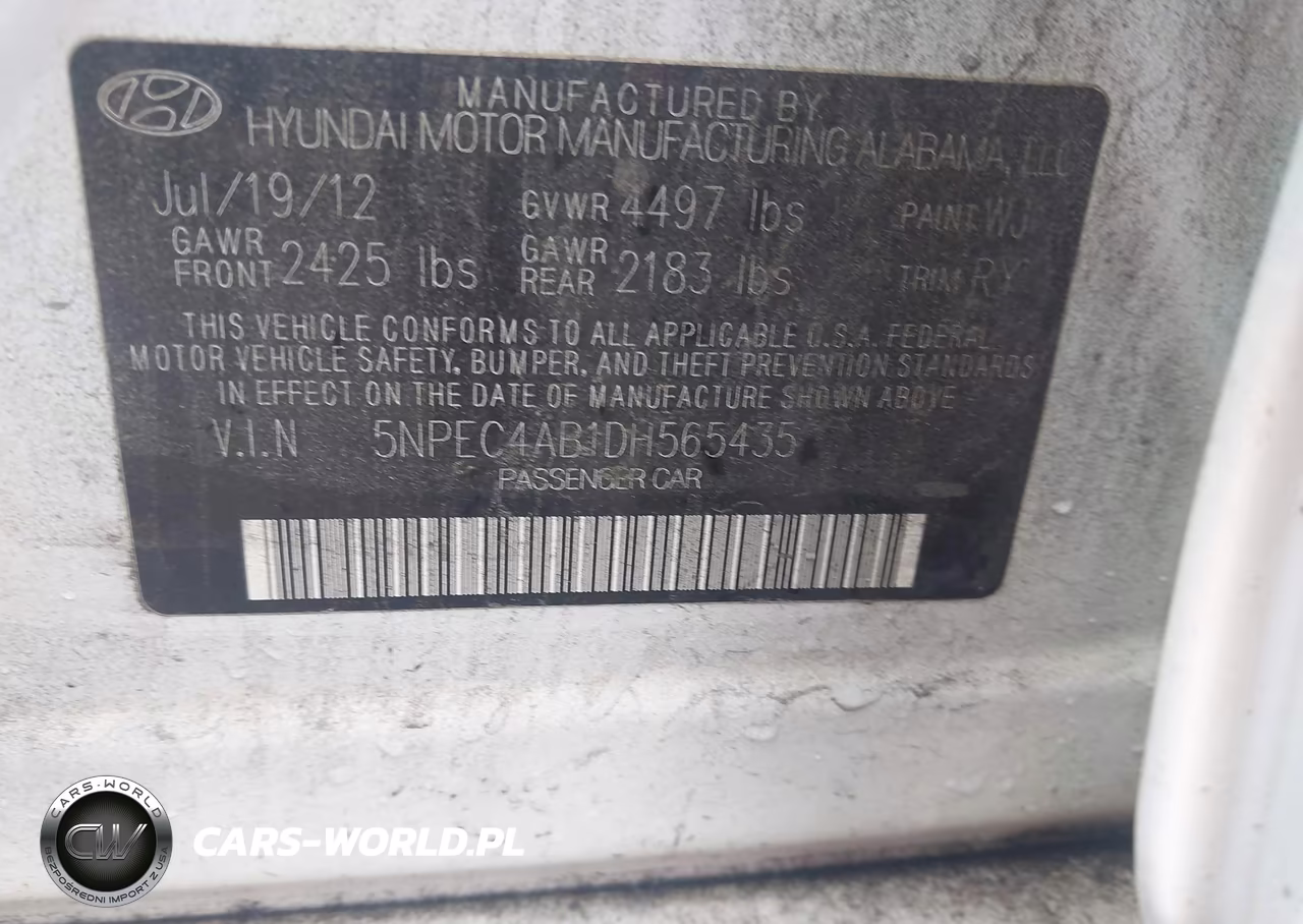 2013 Hyundai Sonata Limited 2.0T VIN:5NPEC4AB1DH565435 - 9