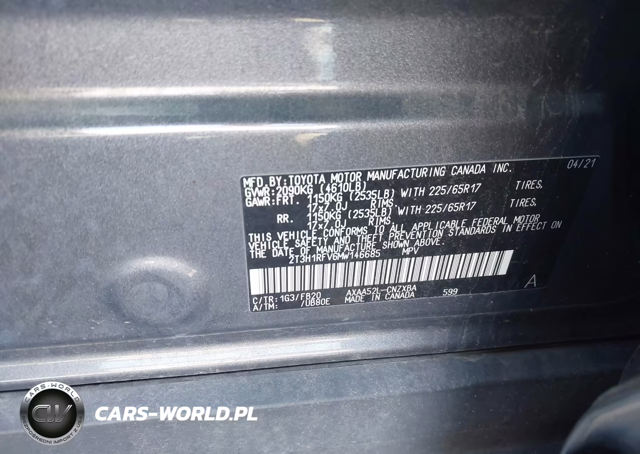 2021 Toyota Rav4 Le VIN:2T3H1RFV6MW146685 - 9