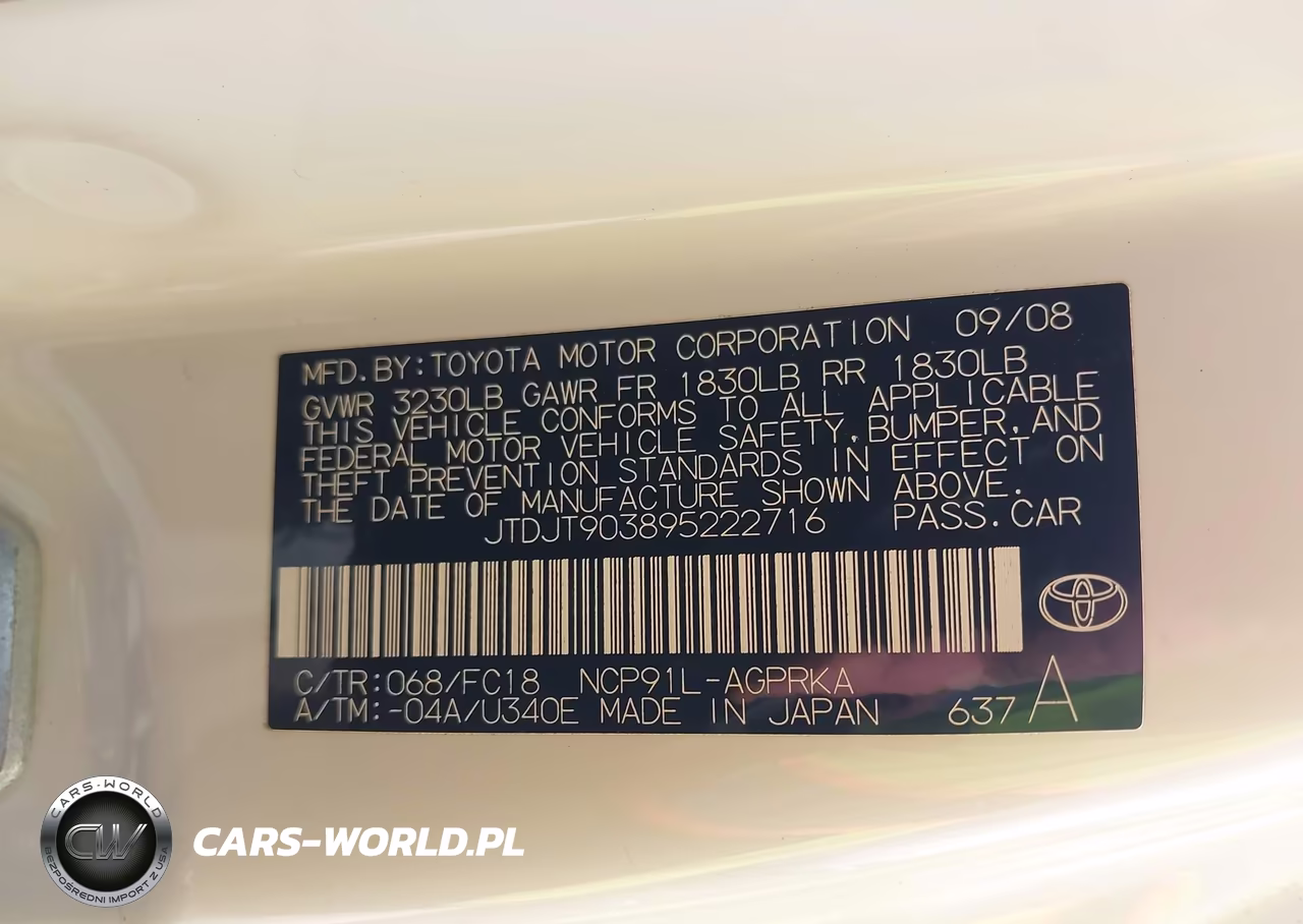 2009 Toyota Yaris VIN:JTDJT903895222716 - 9