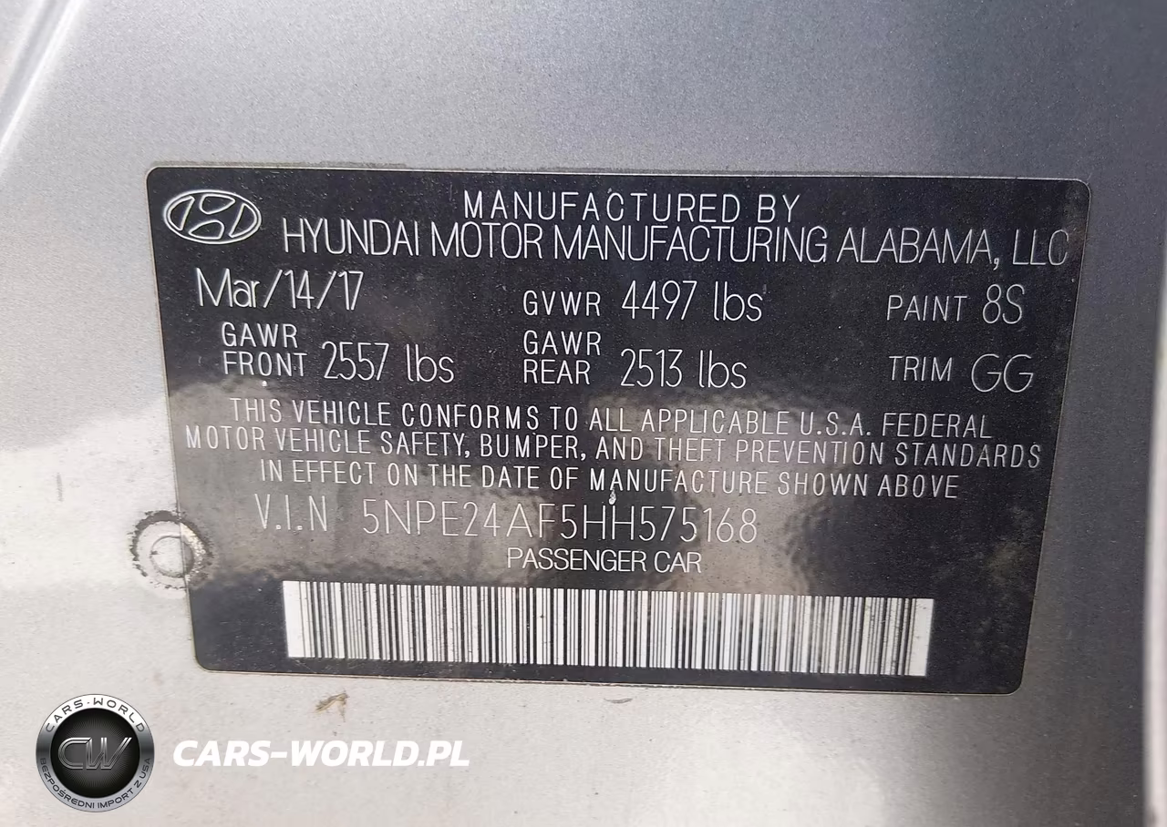 2017 Hyundai Sonata VIN:5NPE24AF5HH575168 - 9