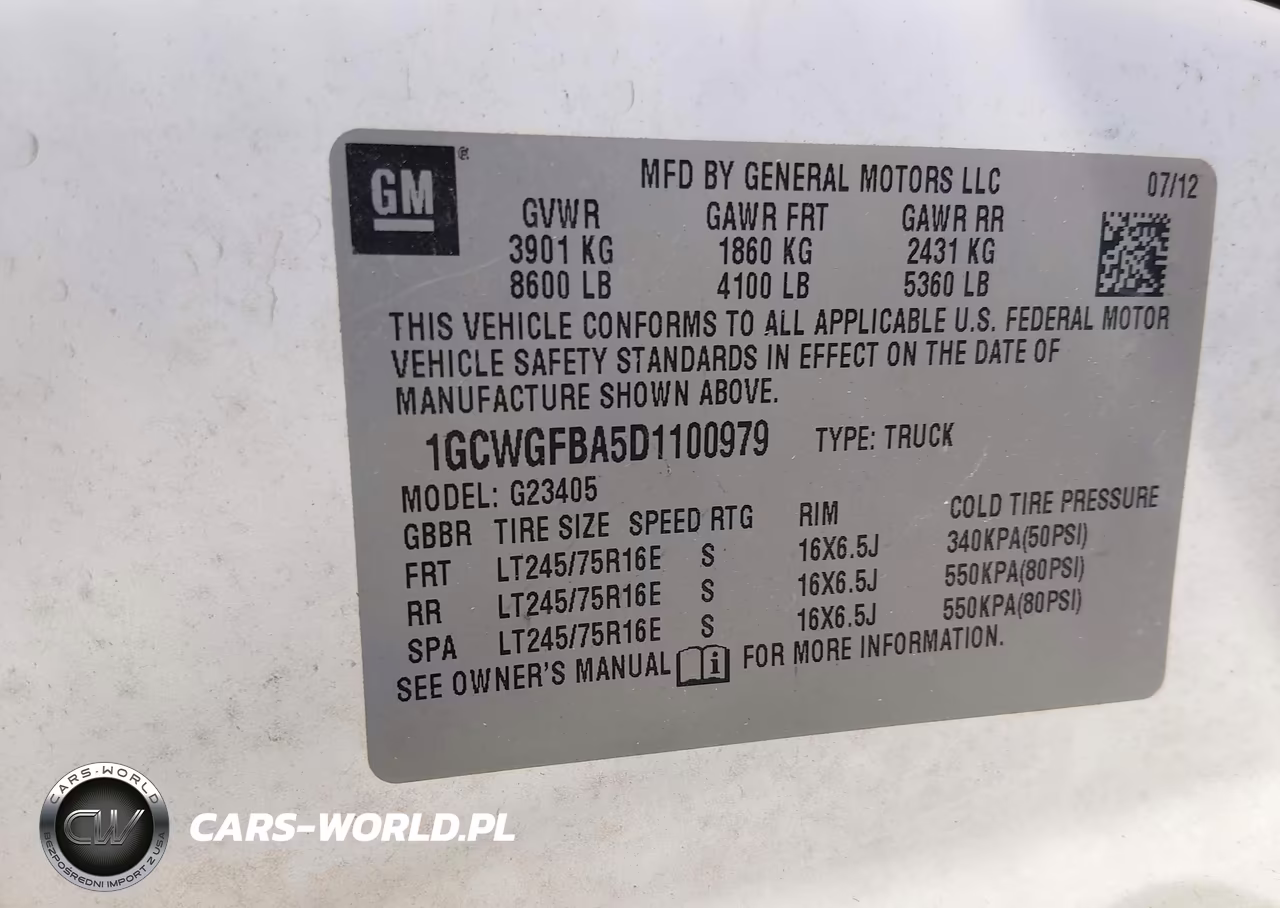 2013 Chevrolet Express 2500 Work Van VIN:1GCWGFBA5D1100979 - 9