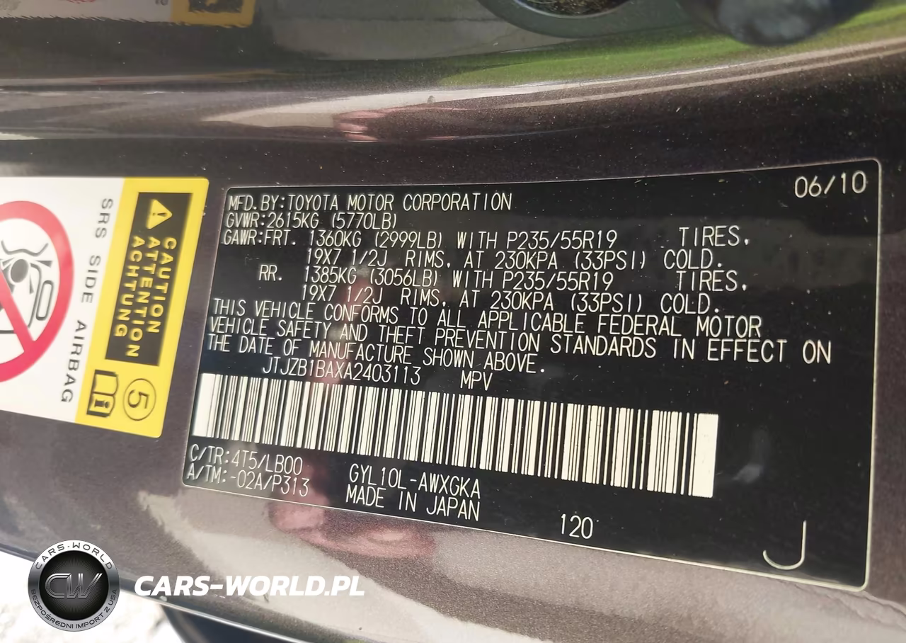 2010 Lexus Rx 450H VIN:JTJZB1BAXA2403113 - 9