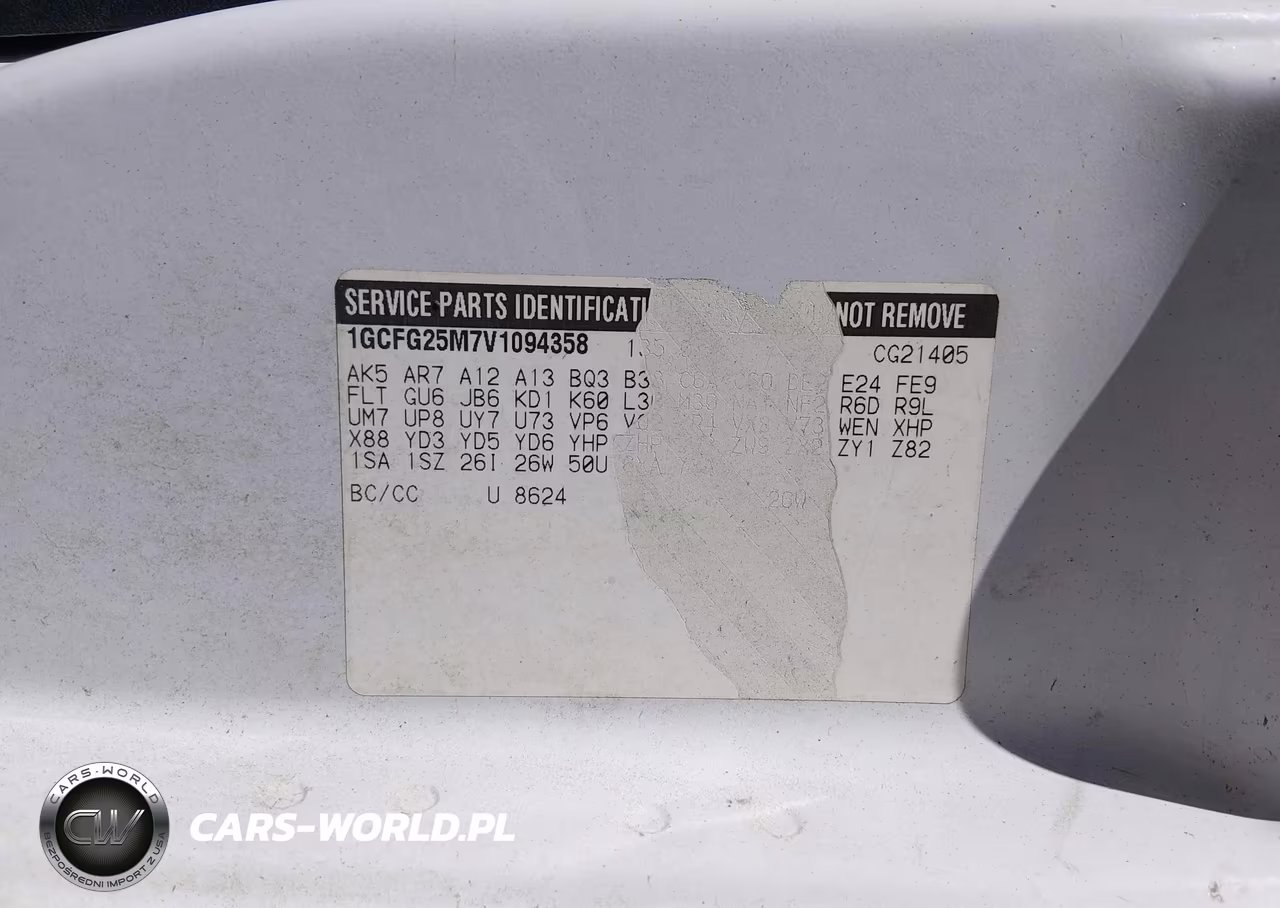 1997 Chevrolet Chevy Van VIN:1GCFG25M7V1094358 - 9