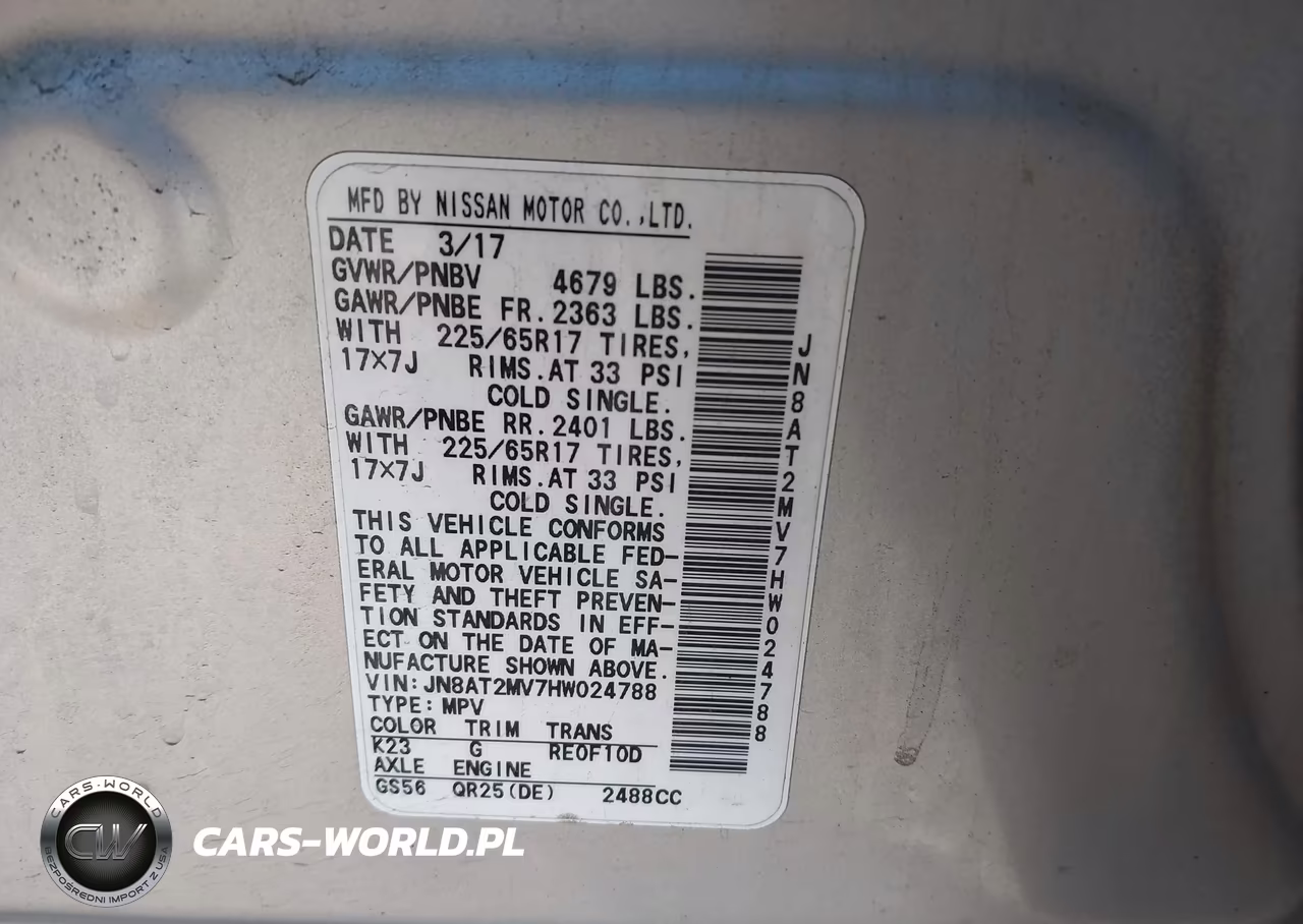 2017 Nissan Rogue S VIN:JN8AT2MV7HW024788 - 9
