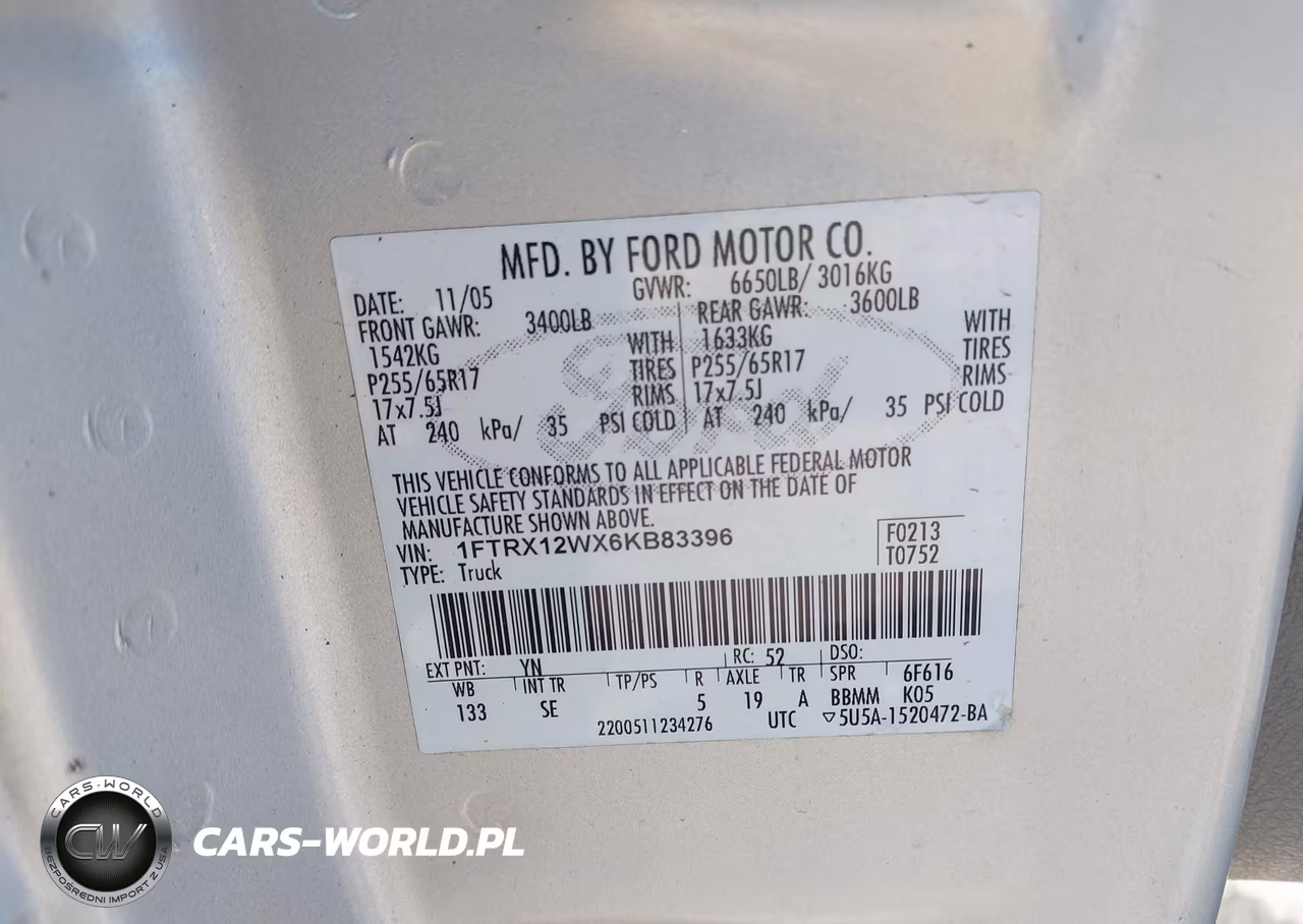 2006 Ford F-150 Stx-Xl-Xlt VIN:1FTRX12WX6KB83396 - 9