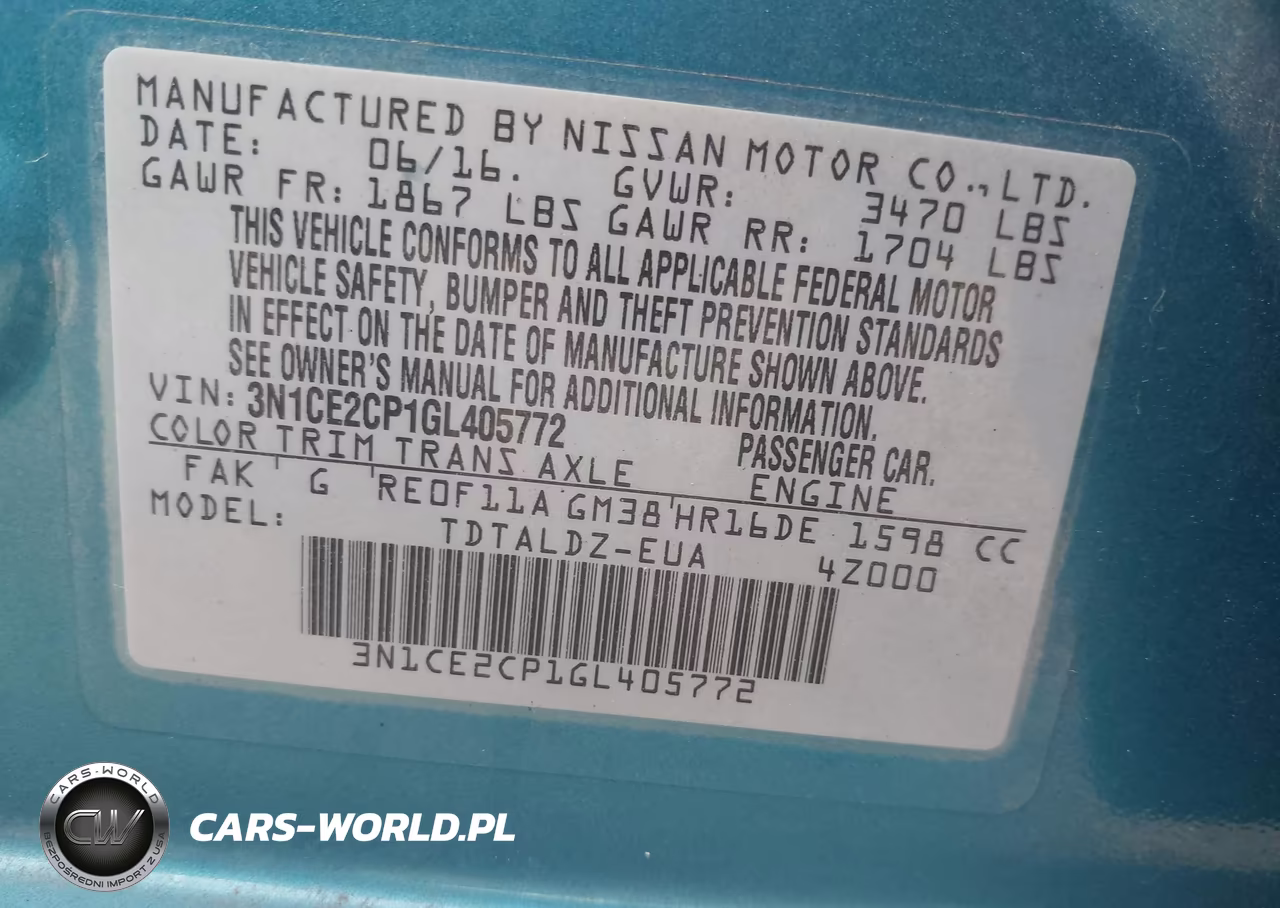 2016 Nissan Versa Note Sv VIN:3N1CE2CP1GL405772 - 9