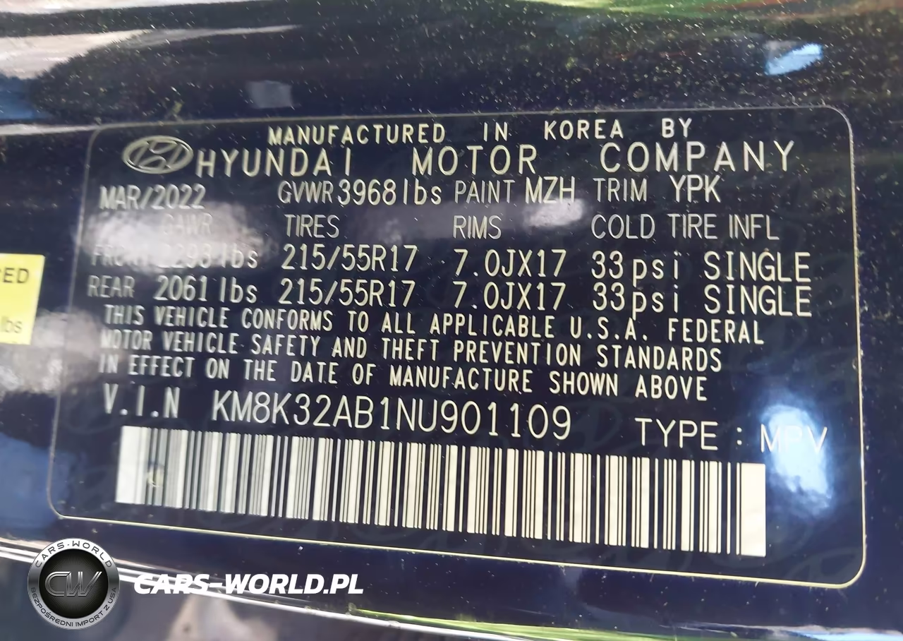 2022 Hyundai Kona Sel VIN:KM8K32AB1NU901109 - 9