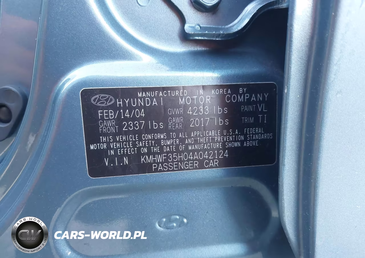 2004 Hyundai Sonata Gls-Lx VIN:KMHWF35H04A042124 - 9