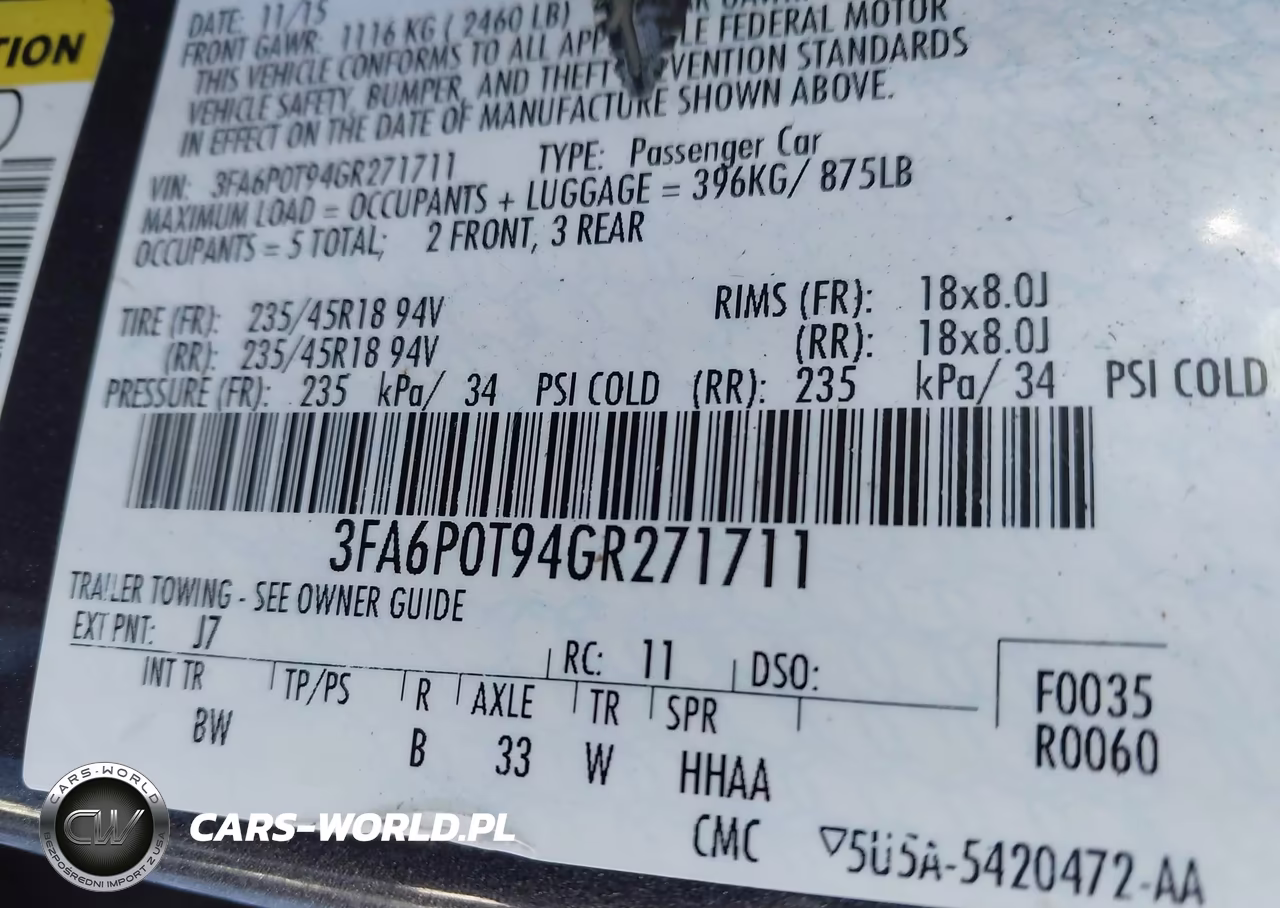 2016 Ford Fusion Se VIN:3FA6P0T94GR271711 - 9