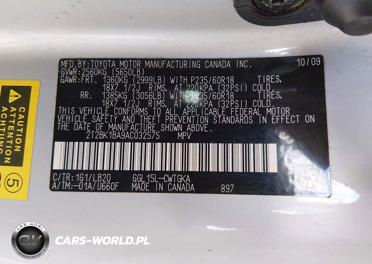 2010 Lexus Rx 350 VIN:2T2BK1BA9AC032575 - 9
