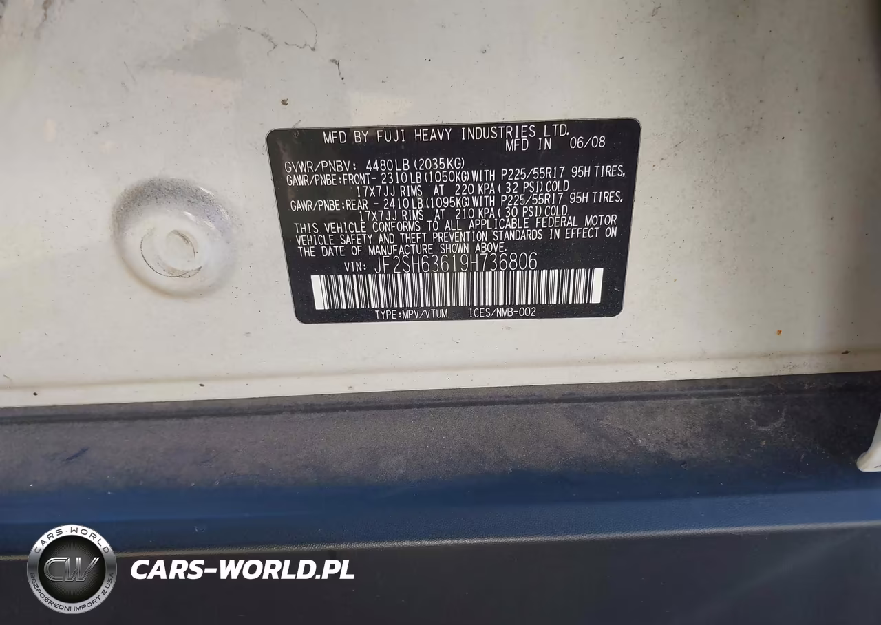 2009 Subaru Forester 2.5X VIN:JF2SH63619H736806 - 9
