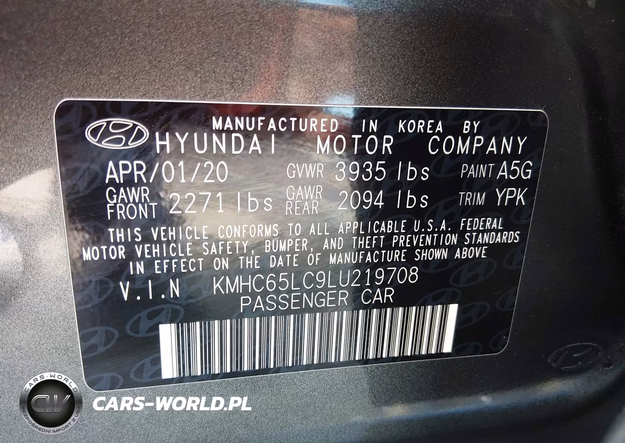 2020 Hyundai Ioniq Hybrid Blue VIN:KMHC65LC9LU219708 - 9