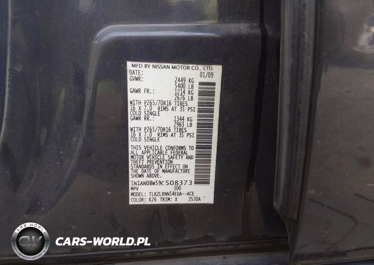 2009 Nissan Xterra S VIN:5N1AN08W59C508373 - 9