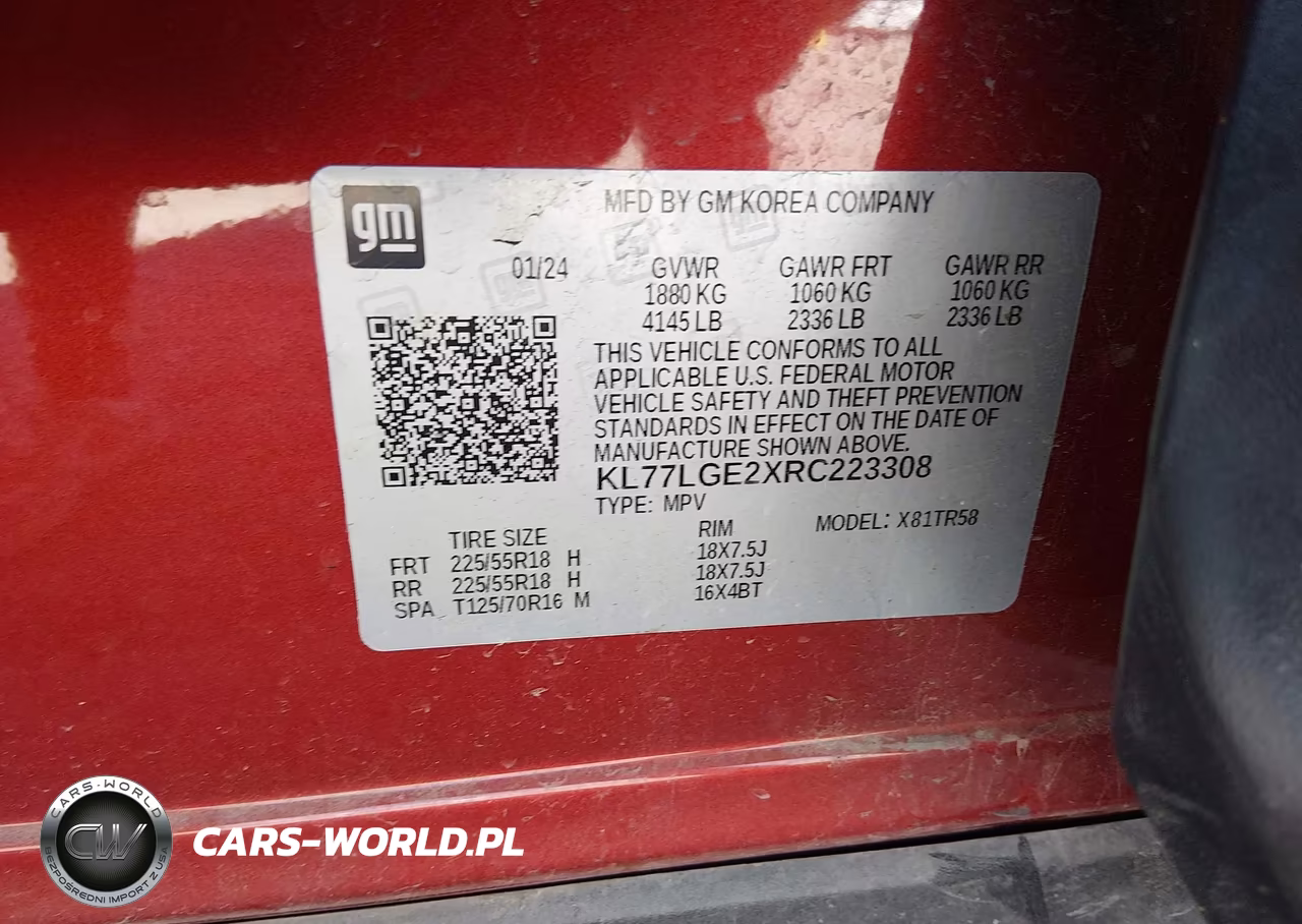 2024 Chevrolet Trax Fwd 1Rs VIN:KL77LGE2XRC223308 - 9