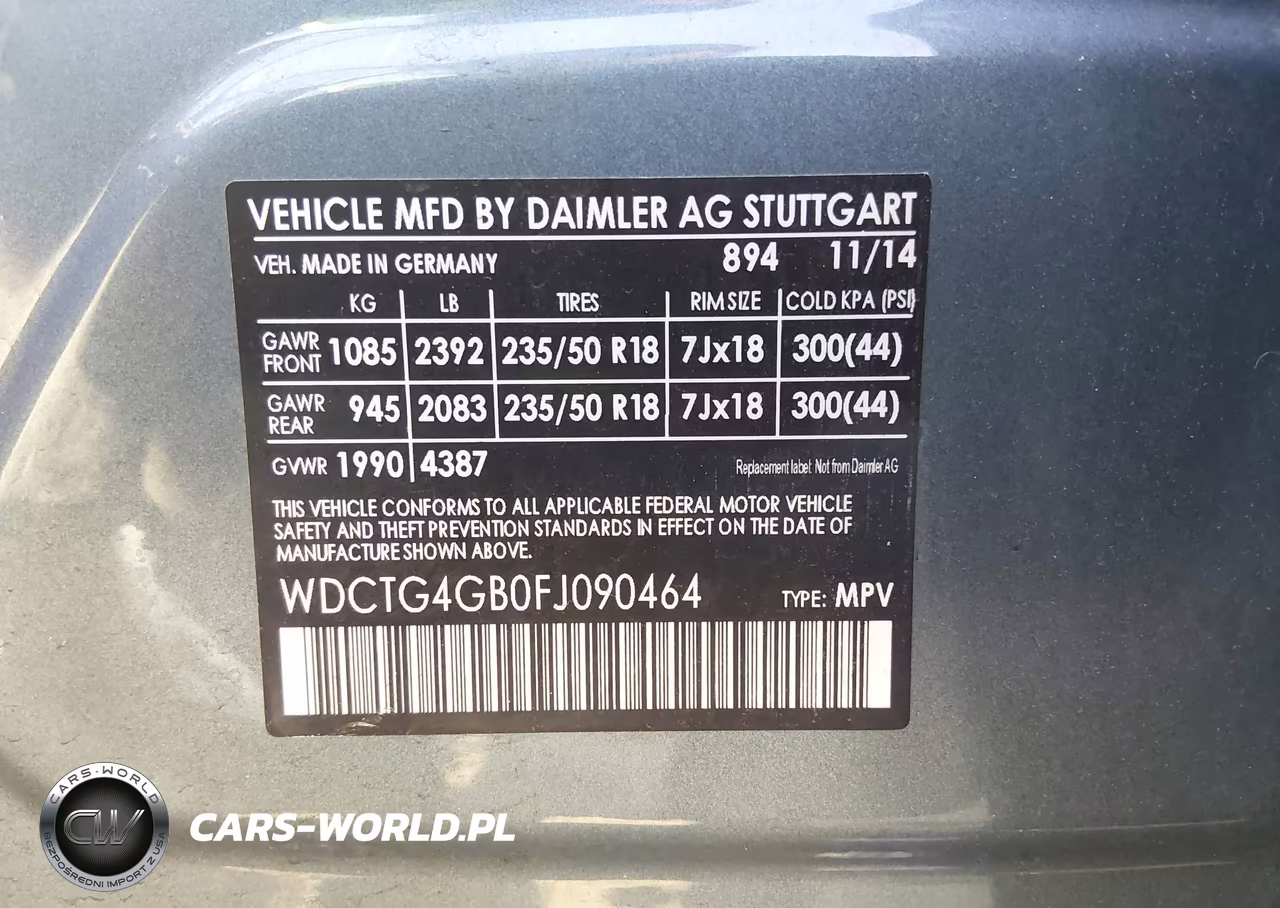 2015 Mercedes-Benz Gla 250 4Matic VIN:WDCTG4GB0FJ090464 - 9