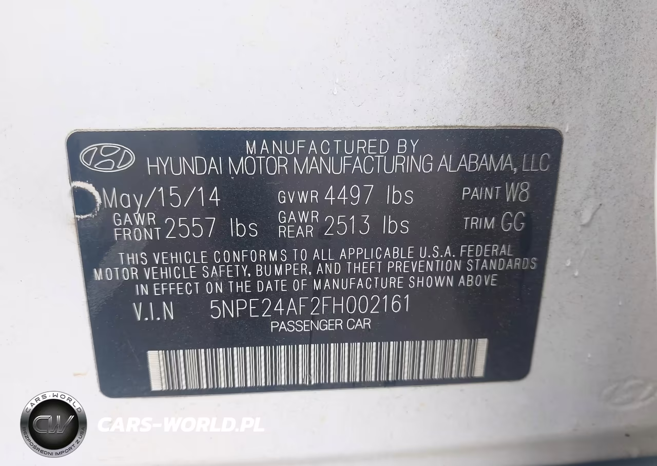 2015 Hyundai Sonata Se VIN:5NPE24AF2FH002161 - 9
