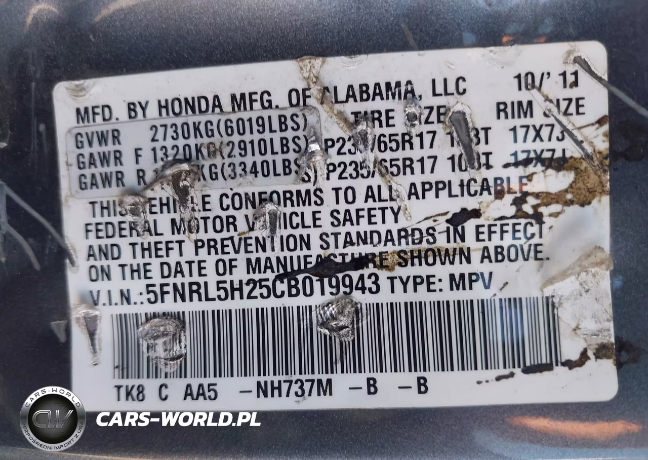 2012 Honda Odyssey Lx VIN:5FNRL5H25CB019943 - 9