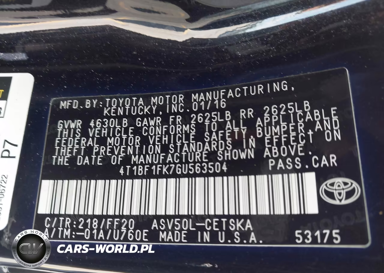 2016 Toyota Camry Se VIN:4T1BF1FK7GU563504 - 9