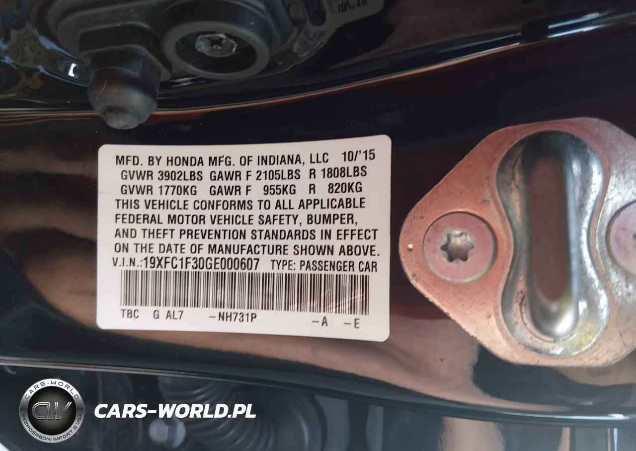2016 Honda Civic Ex-T VIN:19XFC1F30GE000607 - 9