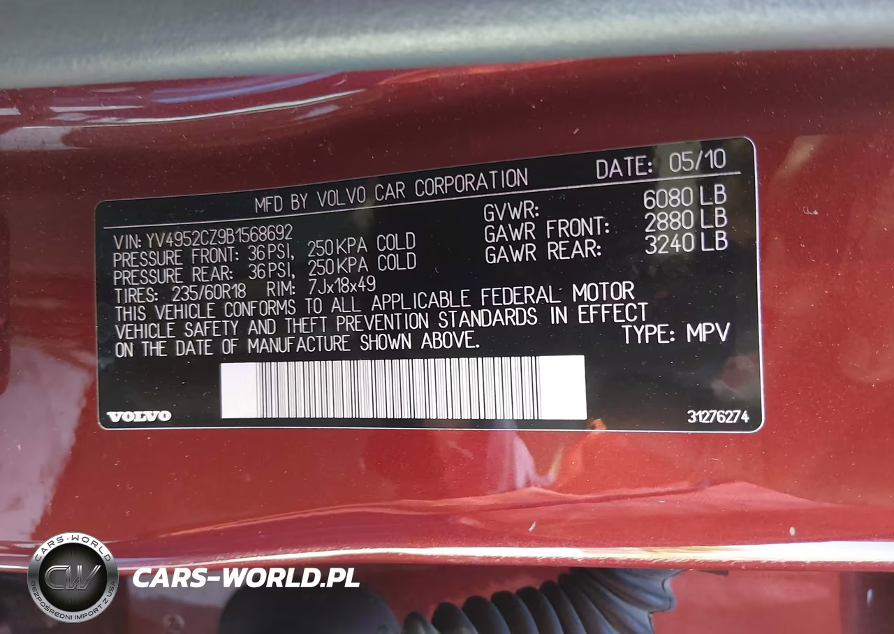 2011 Volvo Xc90 3.2 VIN:YV4952CZ9B1568692 - 9