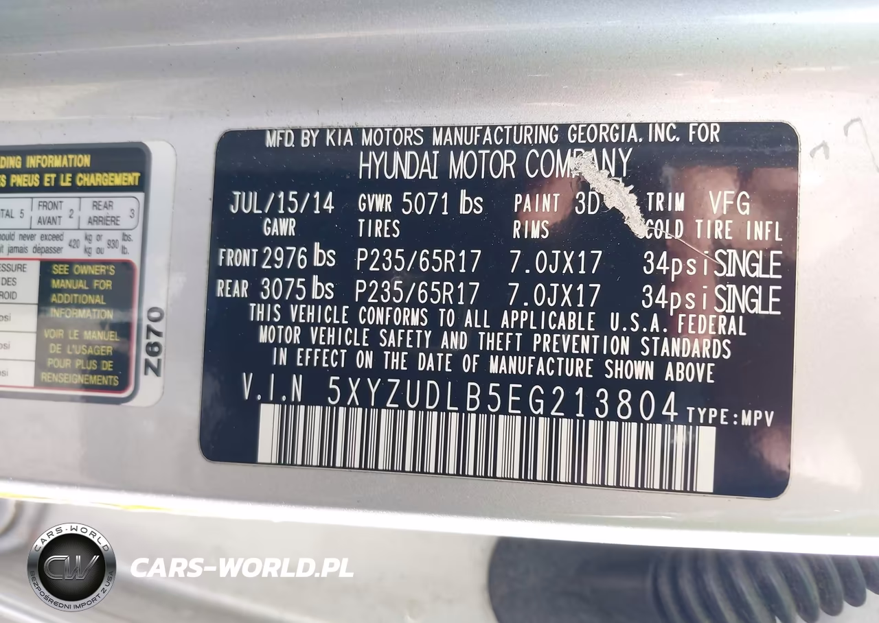 2014 Hyundai Santa Fe Sport 2.4L VIN:5XYZUDLB5EG213804 - 9