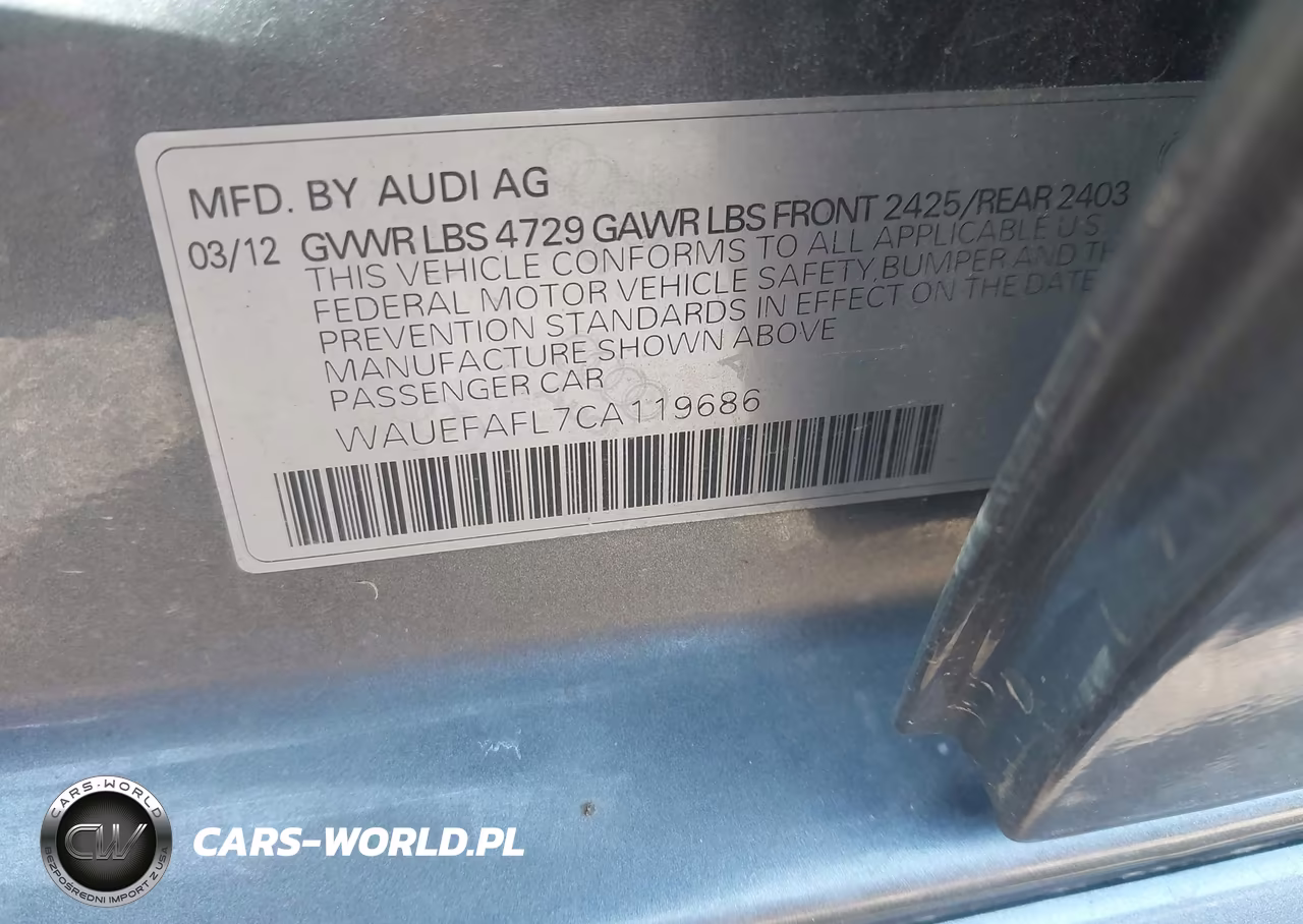 2012 Audi A4 Premium Plus VIN:WAUEFAFL7CA119686 - 9