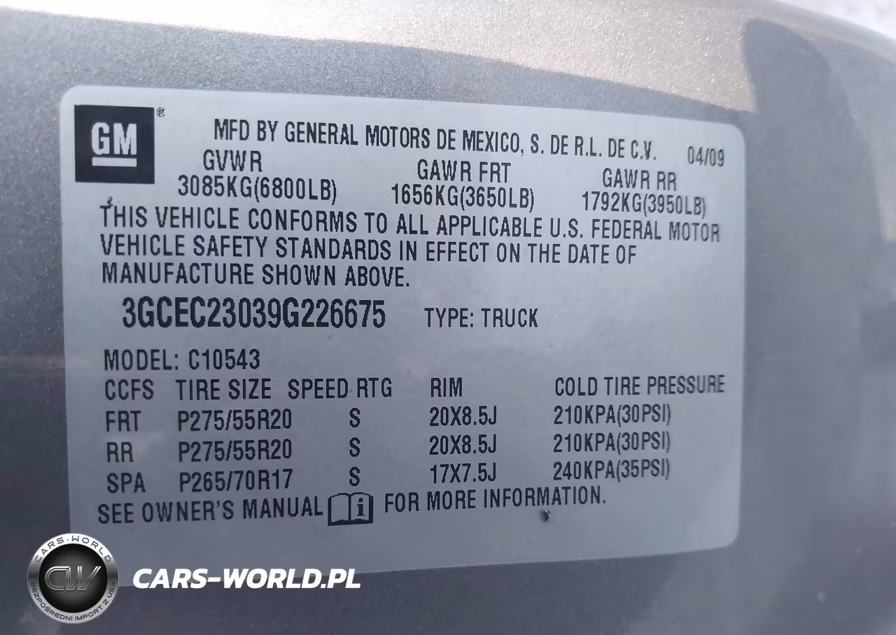 2009 Chevrolet Silverado 1500 Lt VIN:3GCEC23039G226675 - 9