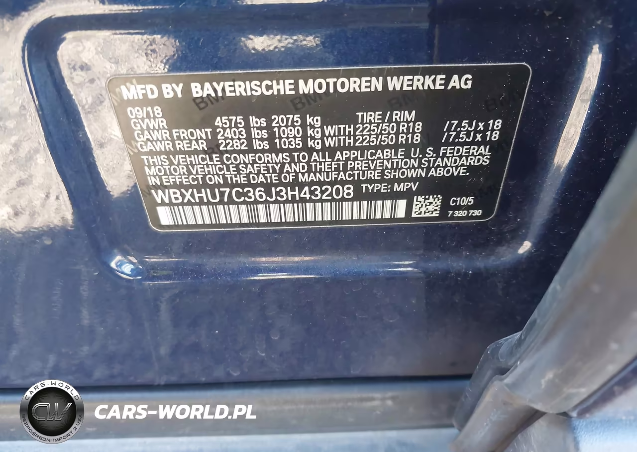 2018 BMW X1 Sdrive28I VIN:WBXHU7C36J3H43208 - 9