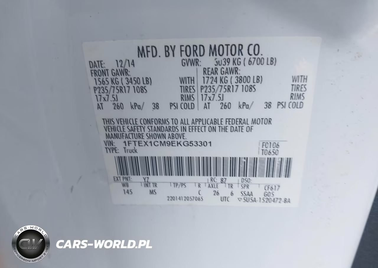 2014 Ford F-150 Xlt VIN:1FTEX1CM9EKG53301 - 9