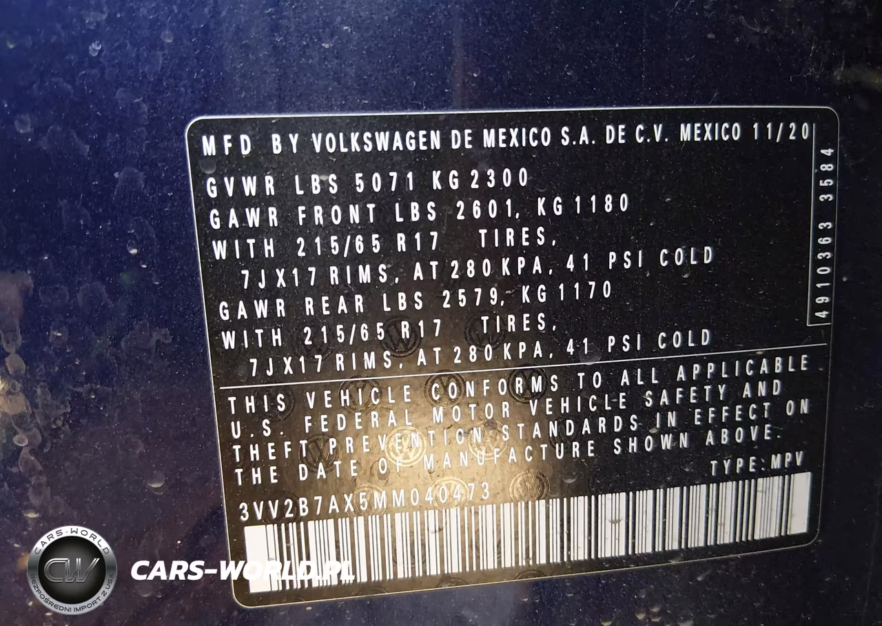 2021 Volkswagen Tiguan 2.0T Se-2.0T Se R-Line Black-2.0T Sel VIN:3VV2B7AX5MM040473 - 9