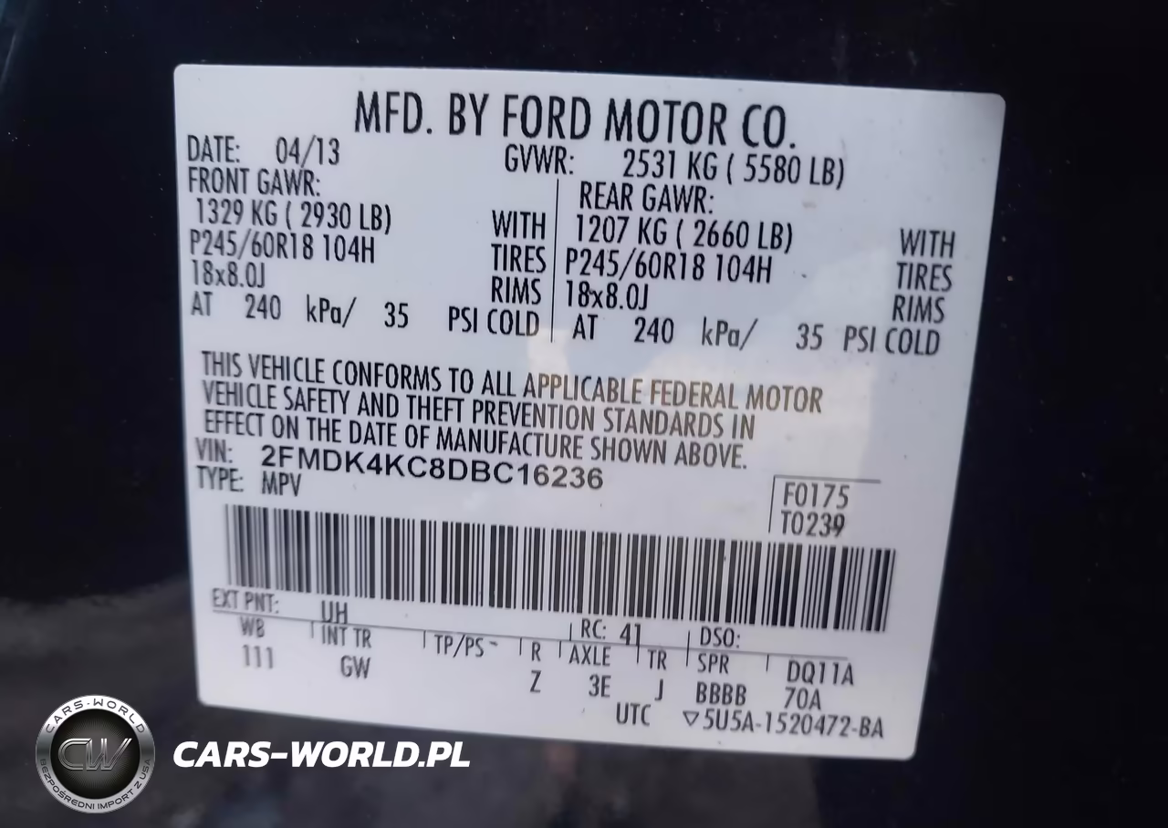 2013 Ford Edge Limited VIN:2FMDK4KC8DBC16236 - 9