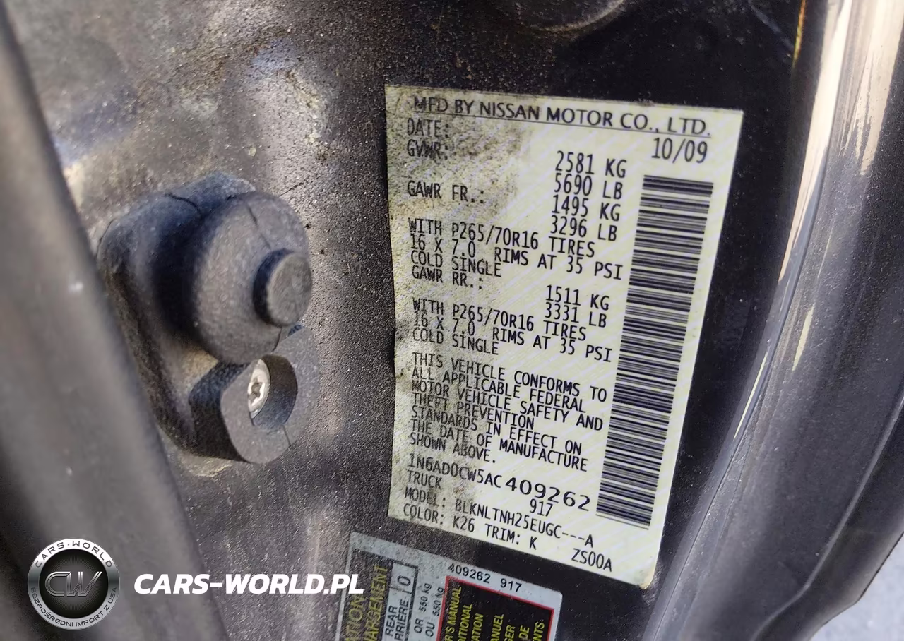 2010 Nissan Frontier Se VIN:1N6AD0CW5AC409262 - 9