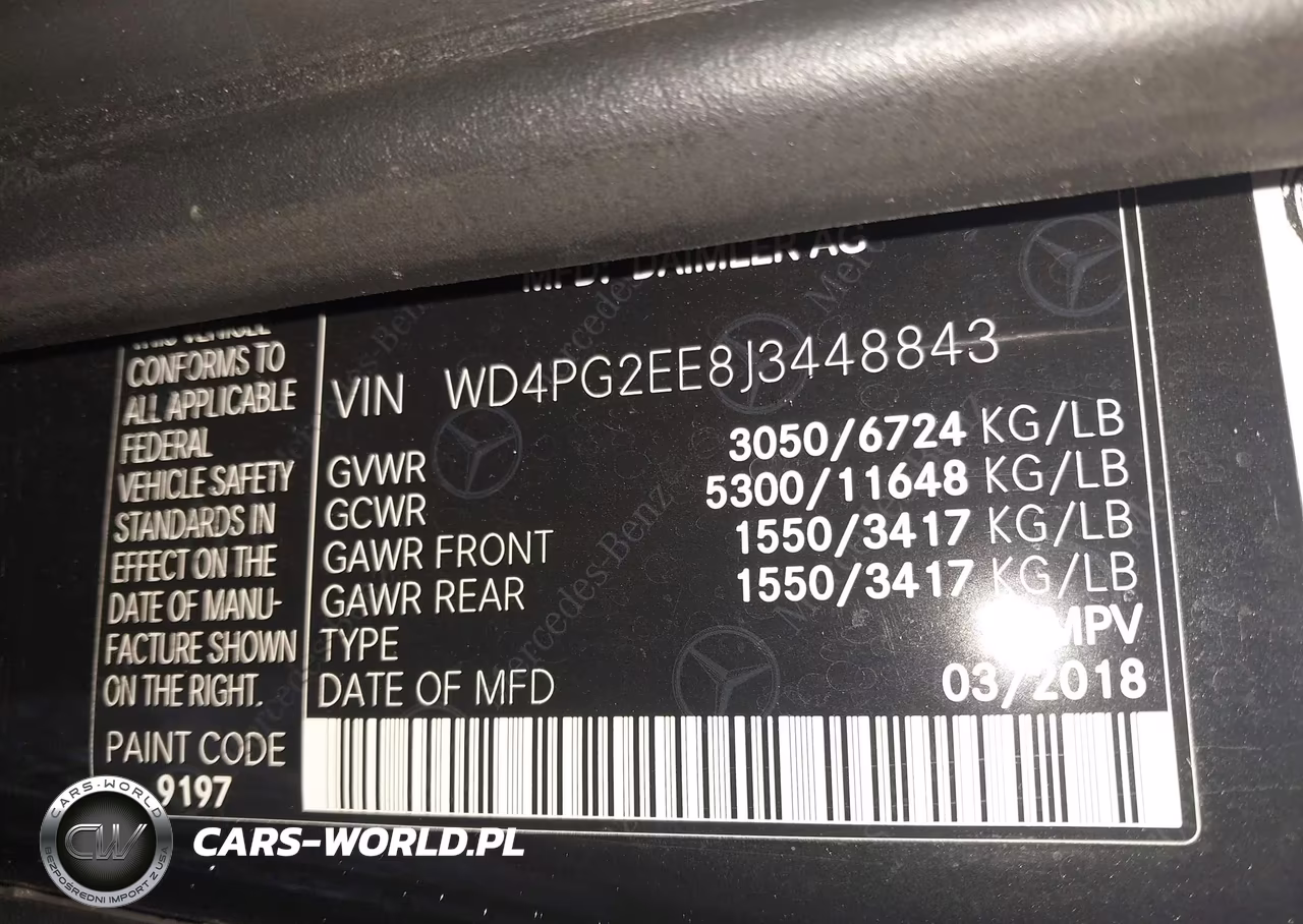 2018 Mercedes-Benz Metris VIN:WD4PG2EE8J3448843 - 9