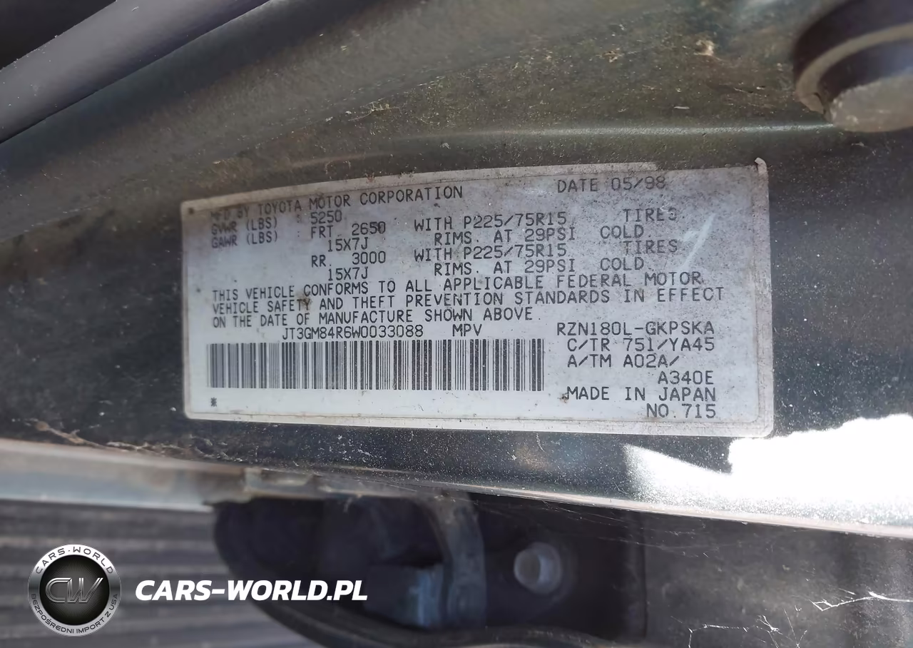1998 Toyota 4Runner VIN:JT3GM84R6W0033088 - 9
