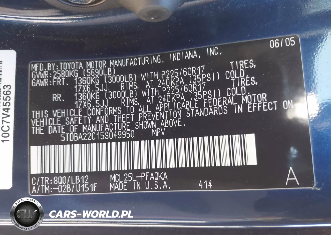 2005 Toyota Sienna Xle VIN:5TDBA22C15S049950 - 9