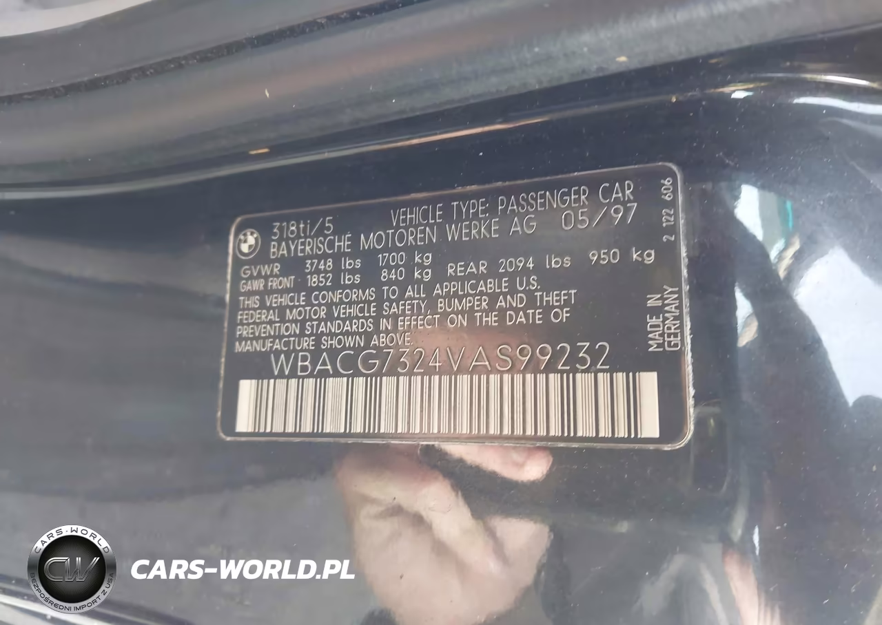 1997 BMW 318Ti VIN:WBACG7324VAS99232 - 9