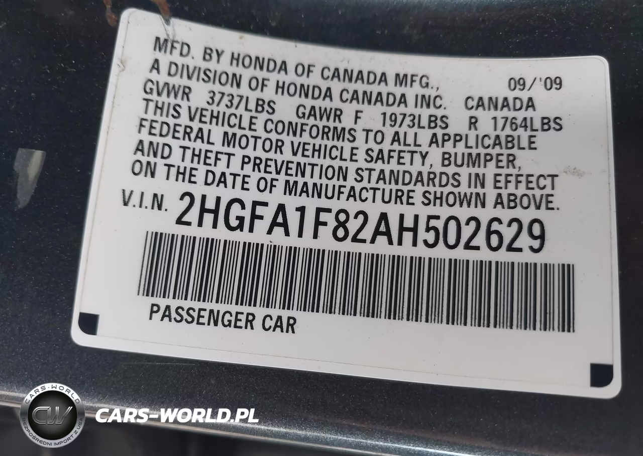 2010 Honda Civic Ex VIN:2HGFA1F82AH502629 - 9