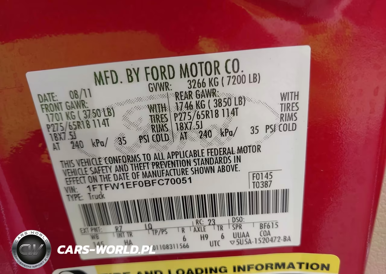 2011 Ford F-150 Lariat VIN:1FTFW1EF0BFC70051 - 9