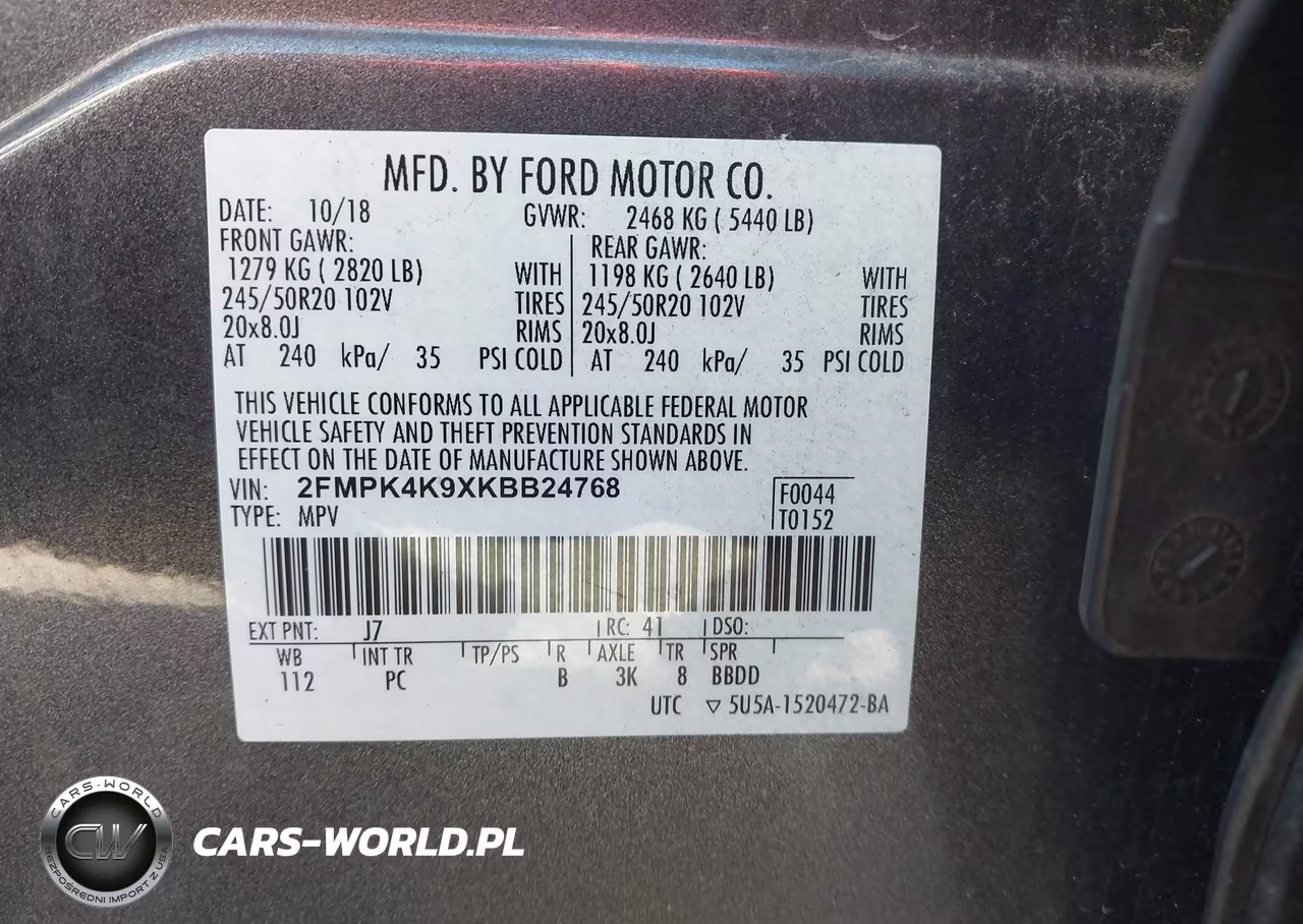 2019 Ford Edge Titanium VIN:2FMPK4K9XKBB24768 - 9