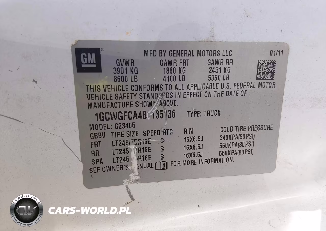 2011 Chevrolet Express 2500 Work Van VIN:1GCWGFCA4B1135136 - 9