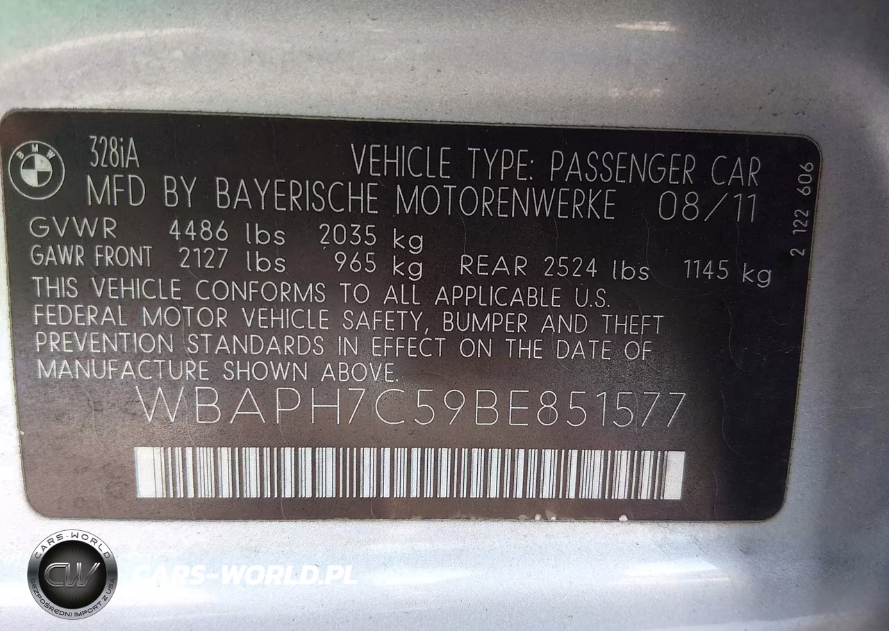 2011 BMW 328I VIN:WBAPH7C59BE851577 - 9