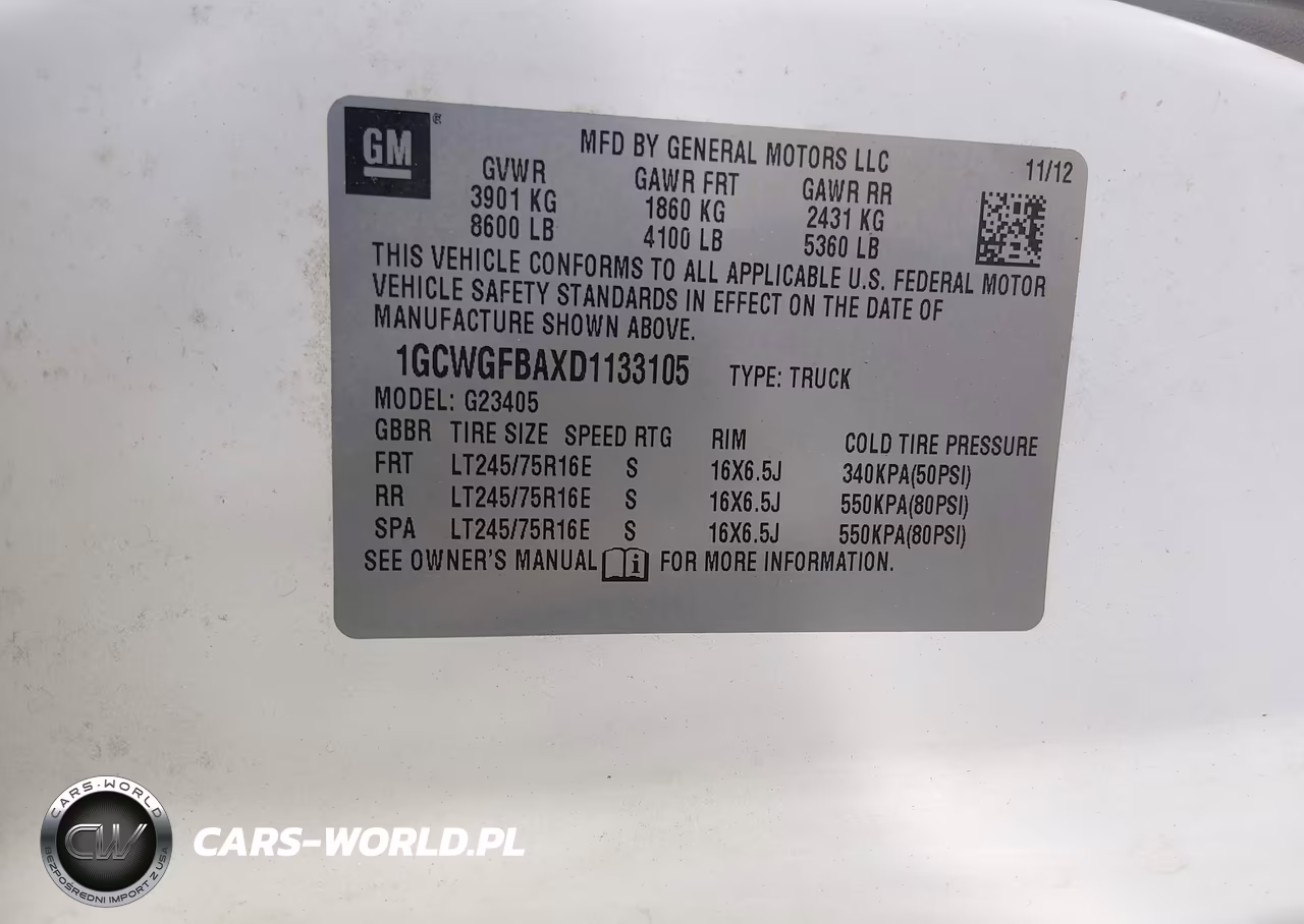 2013 Chevrolet Express 2500 Work Van VIN:1GCWGFBAXD1133105 - 9