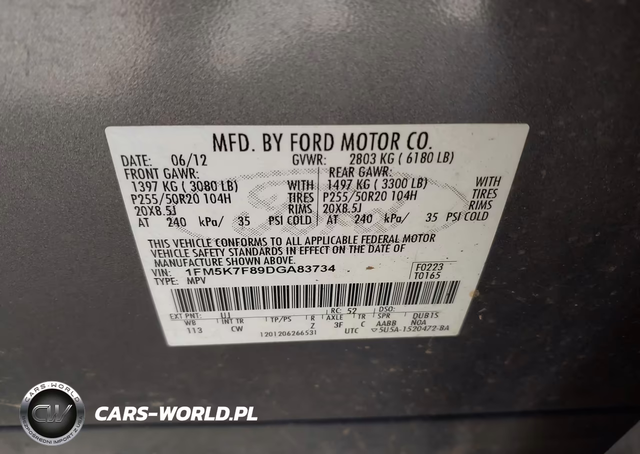 2013 Ford Explorer Limited VIN:1FM5K7F89DGA83734 - 9