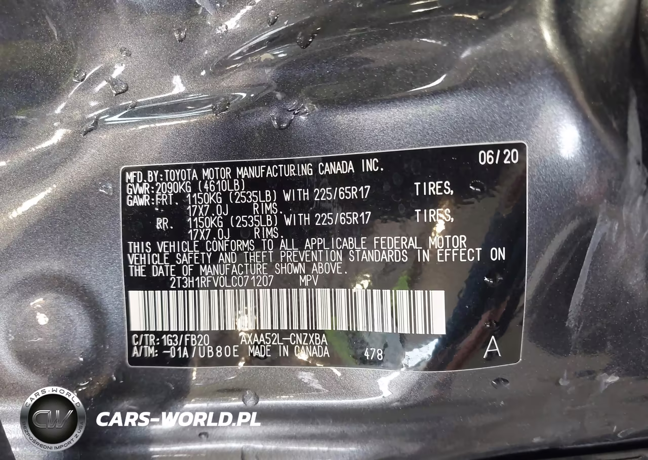 2020 Toyota Rav4 Le VIN:2T3H1RFV0LC071207 - 9