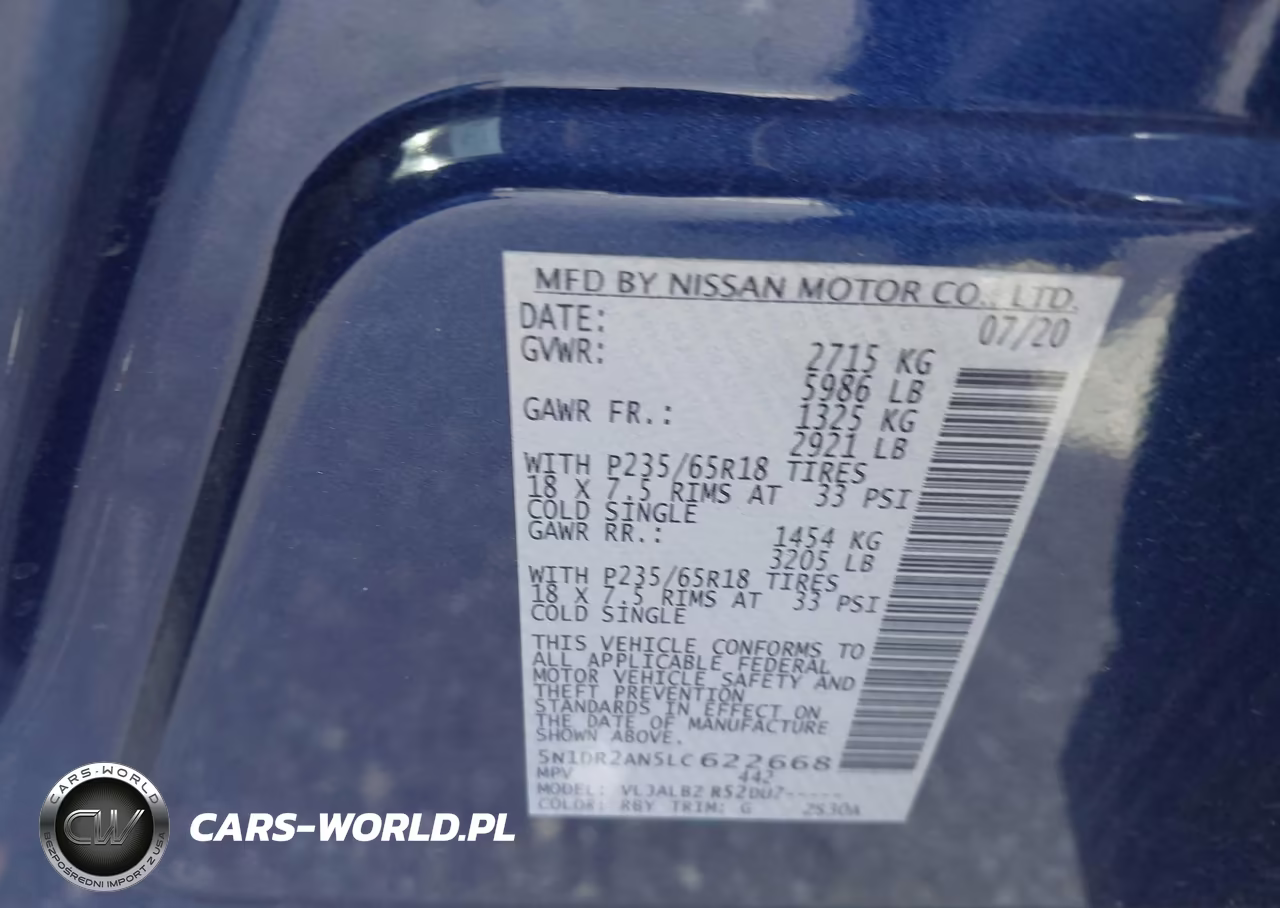 2020 Nissan Pathfinder S 2Wd VIN:5N1DR2AN5LC622668 - 9